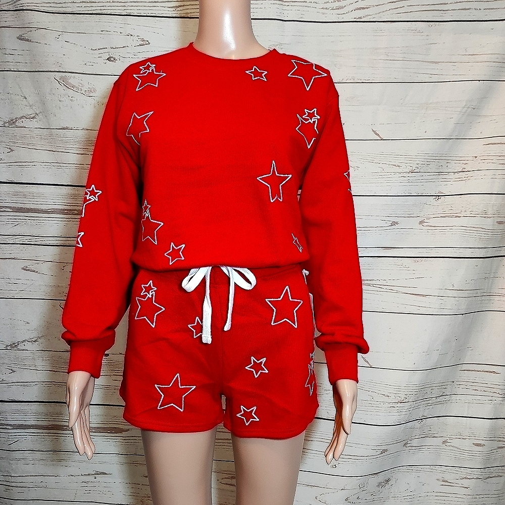 Lounge Set - Fleece Star Embroidery 2pcs